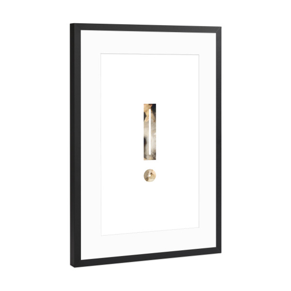 Poster mit Rahmen Schwarz (Metallic) "IMPRESS-LETTER ! - EXCLAMATION" artboxONE - Typografie,Fashion,Buchstaben