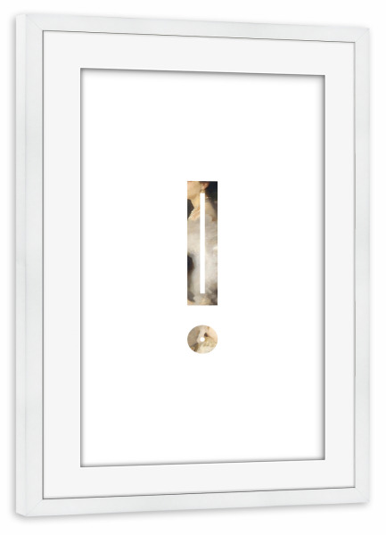 Poster mit Rahmen weiß "IMPRESS-LETTER ! - EXCLAMATION" artboxONE - Typografie,Fashion,Buchstaben