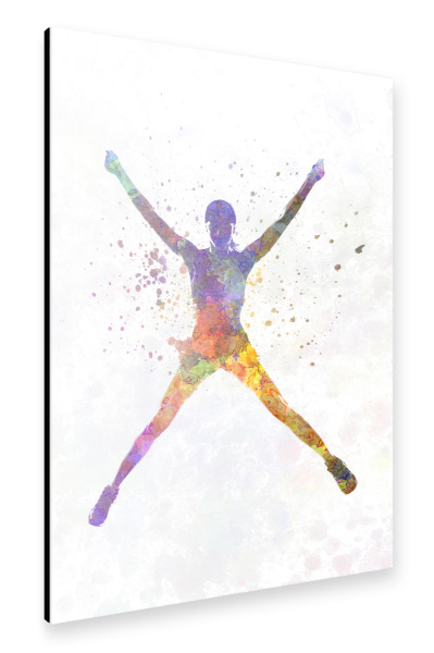 Alu-Dibond "Watercolor winning runner" 30x20 cm artboxONE