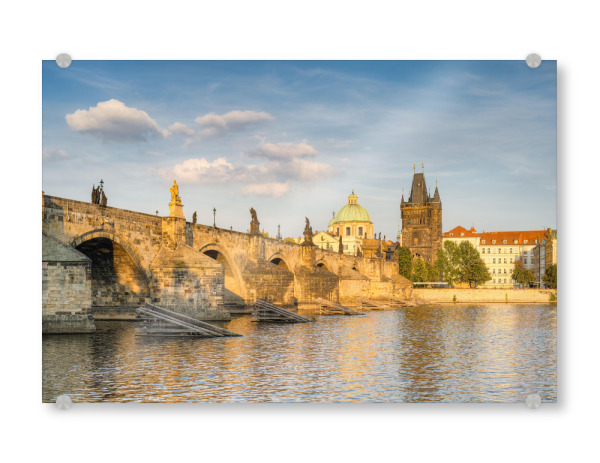 Acrylglasbild "Abendsonne in Prag" artboxONE - Reise,Reise / Länder,Städte / Prag