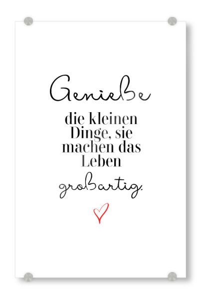Acrylglasbild "Kleine Dinge" artboxONE - Typografie,Für Mama