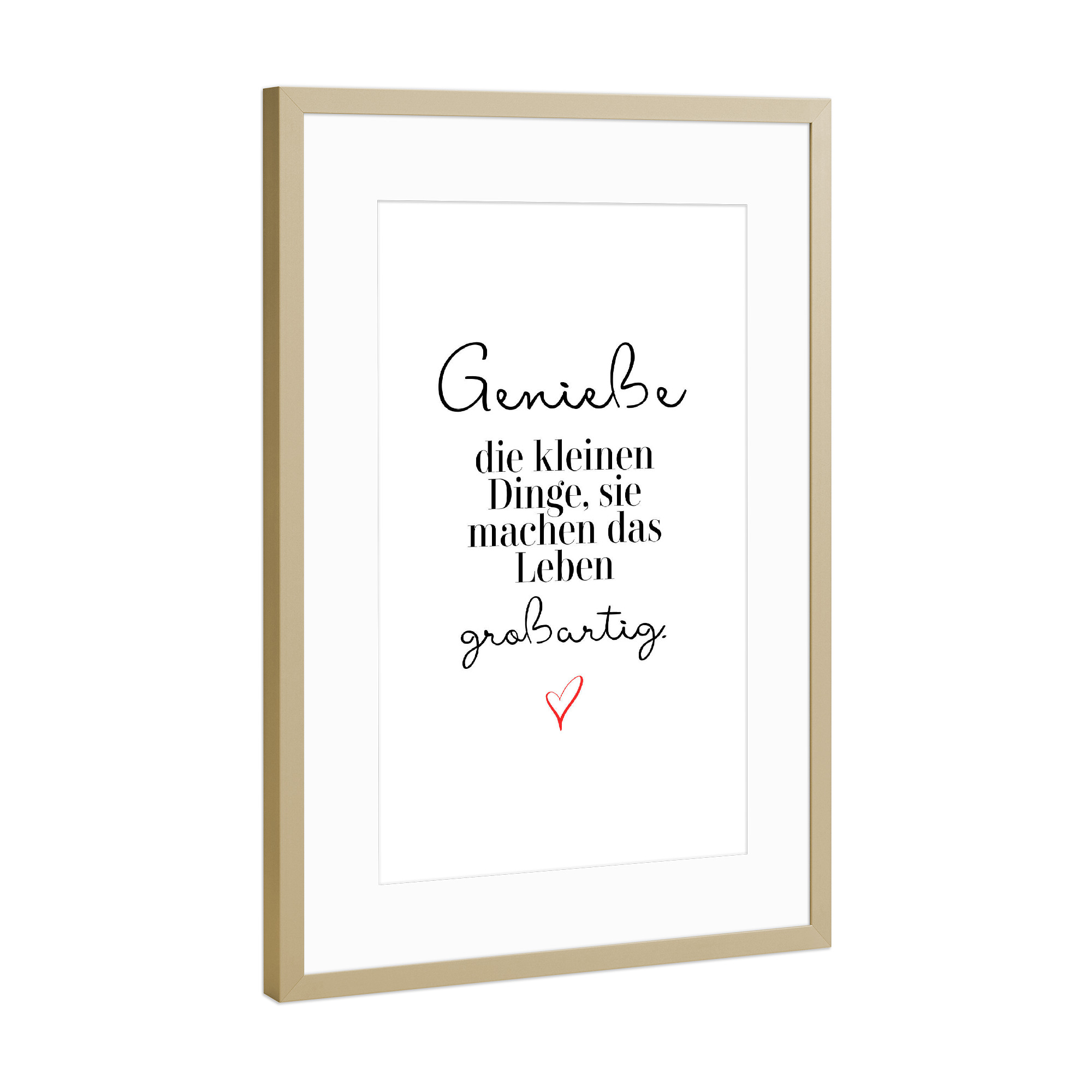 Poster mit Rahmen Gold "Kleine Dinge" artboxONE - Typografie,Für Mama