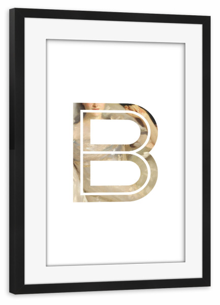 Poster mit Rahmen schwarz "IMPRESS-LETTER B" artboxONE - Typografie,Fashion,Buchstaben,Buchstaben / B