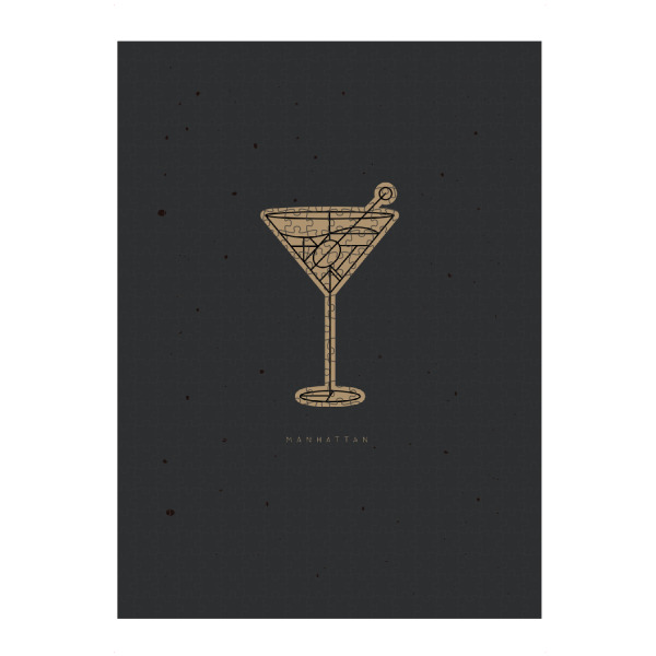 artboxONE Puzzle "Art deco dirty Manhattan dark" artboxONE - Essen & Trinken / Alkohol