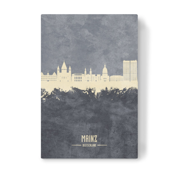 Leinwandbild "Mainz Germany Skyline Grey" artboxONE - Städte - Mainz,Deutschland,Skyline,Cityscape,Stadtbild,Watercolor,Painting,City,Stadt,Germany