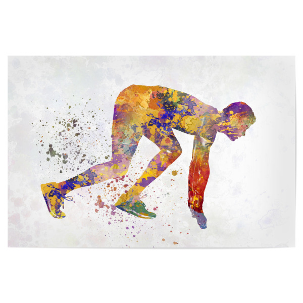 Poster "Runner in watercolor" artboxONE - Sport - Sport,Sports,Watercolor,Runner,Running,Athlete,Olympic,Start