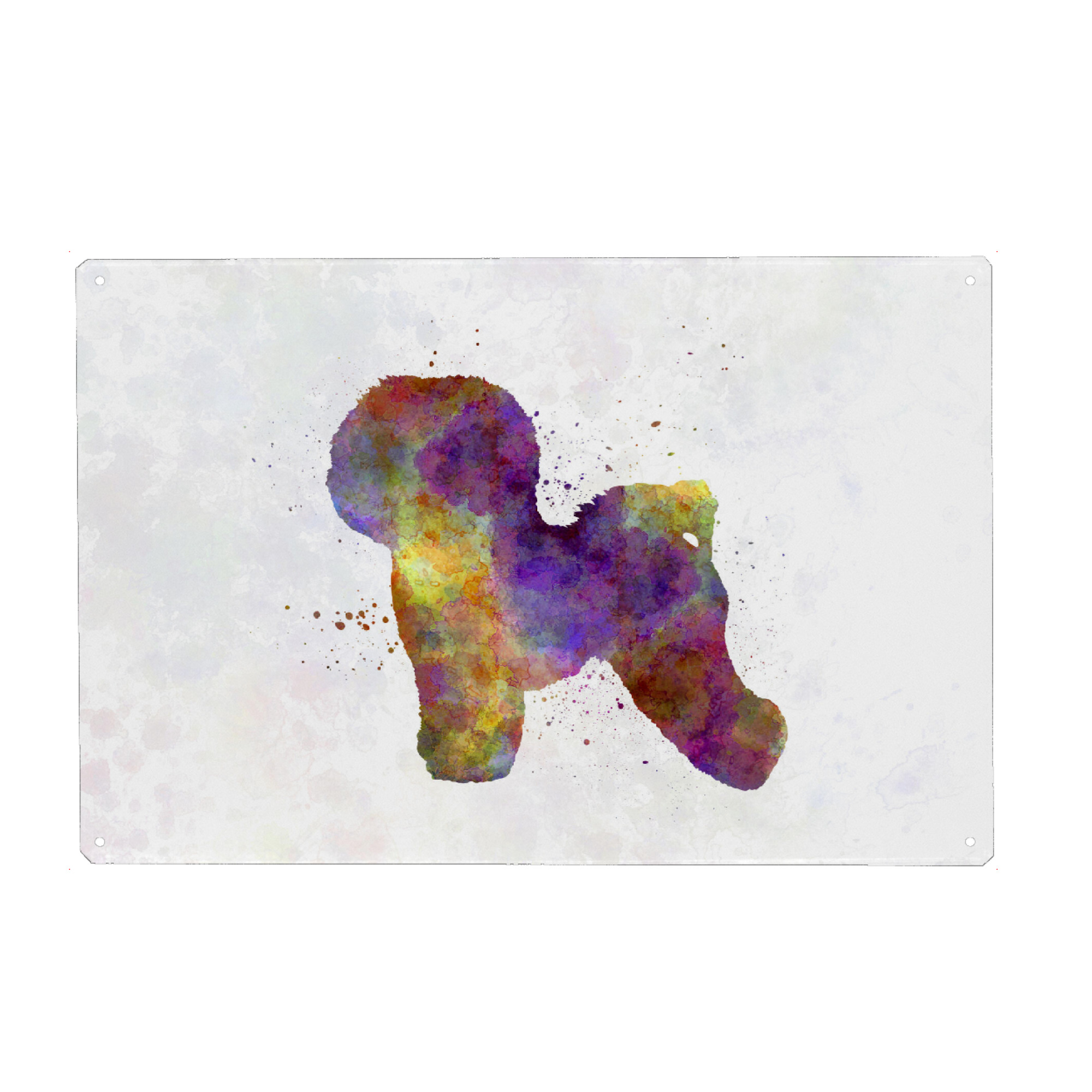 Holzbild "Bichon Frise in watercolor" artboxONE - Tiere - Dog,Pet,Childish,Watercolor,Decorative,Nursery decor,Animal,Animals,Dogs