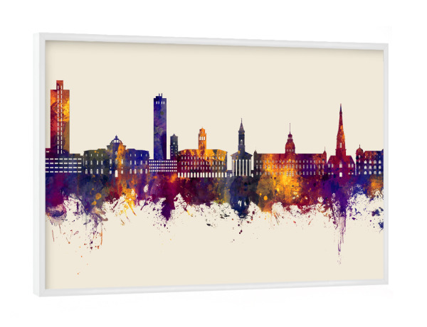 Poster mit weißem Rahmen "Karlsruhe Germany Skyline Autumn" artboxONE - Städte