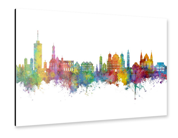 Alu-Dibond "Augsburg Germany Skyline" 30x20 cm artboxONE
