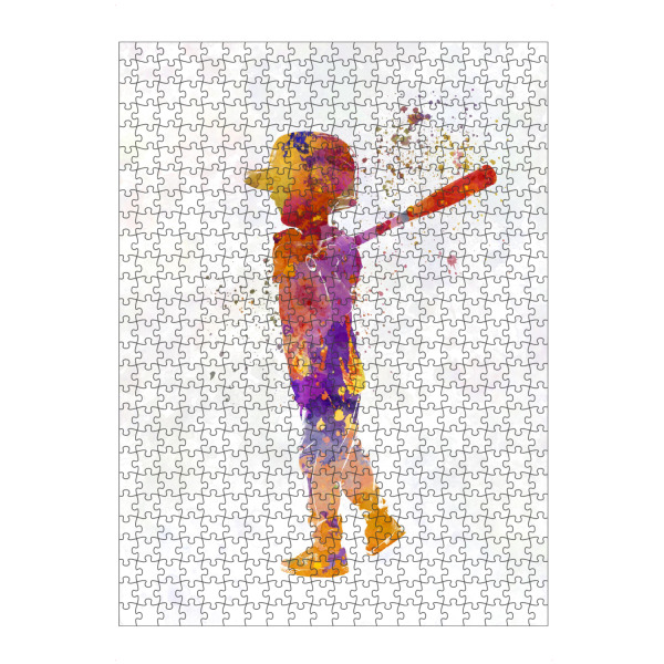 Puzzle Ravensburger "Watercolor kids baseball-b" artboxONE - Sport - Sport,Sports,Watercolor,Athlete,Baseball,Child,Bat,Ball,America - Bild sport