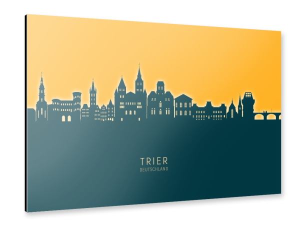 Alu-Dibond "Trier Germany Skyline Citrus" 30x20 cm artboxONE