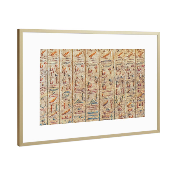 Poster mit Rahmen Gold "Hieroglyphs" artboxONE - Typografie,Reise,Architektur,Reise / Afrika,Reise / Länder