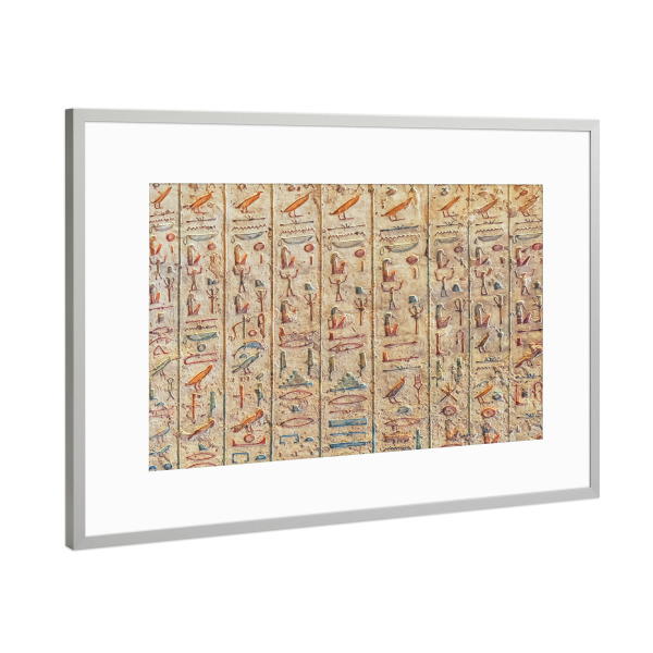 Poster mit Rahmen Silber "Hieroglyphs" artboxONE - Typografie,Reise,Architektur,Reise / Afrika,Reise / Länder