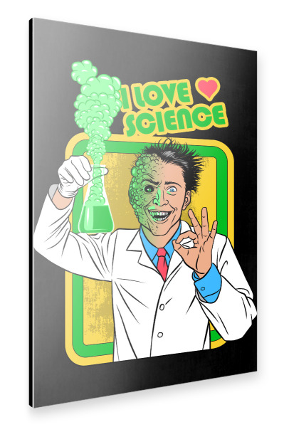 Alu-Dibond "I love science" 30x20 cm artboxONE