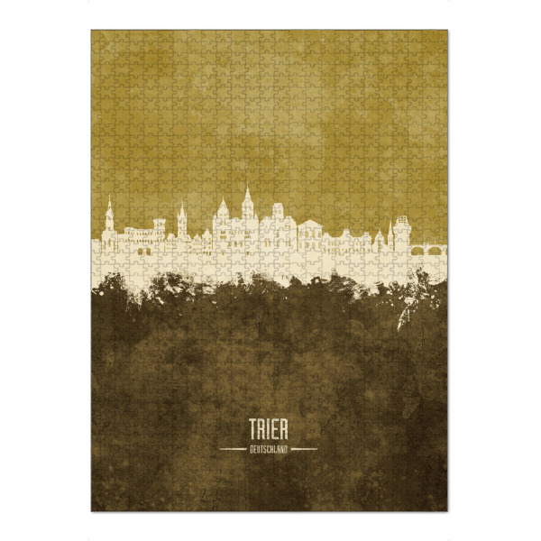 Puzzle Ravensburger "Trier Germany Skyline Brown" artboxONE - Städte