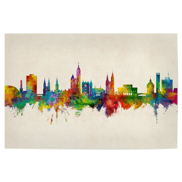 Poster "Braunschweig Skyline Urban" artboxONE - Städte
