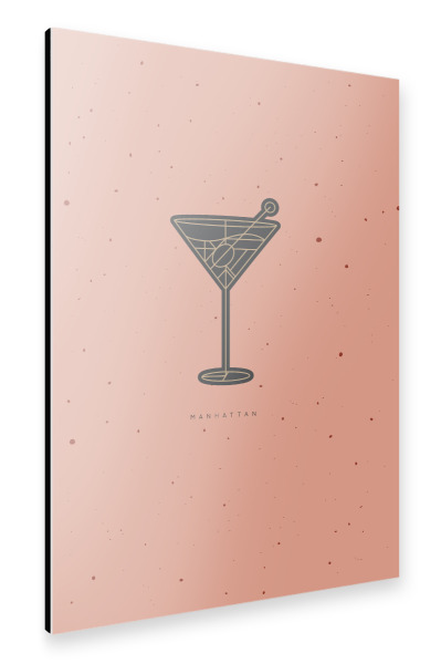 Alu-Dibond "Art deco Manhattan cocktail" 30x20 cm artboxONE