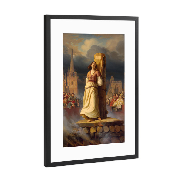 Poster mit Rahmen Schwarz (Metallic) "Johanna von Orléans Tod" artboxONE - Menschen - Jean d'arc,Kunst,Gemälde,Malerei,Female,Woman,Frau,Prozess