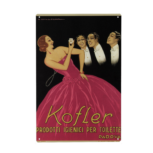 Holzbild "Parfum Plakat" artboxONE - Typografie,Menschen,Männer - G. guillermaz,Menschen,Malerei,Kunst,Plakat,Woman,Frau,Female,Men,Parfum