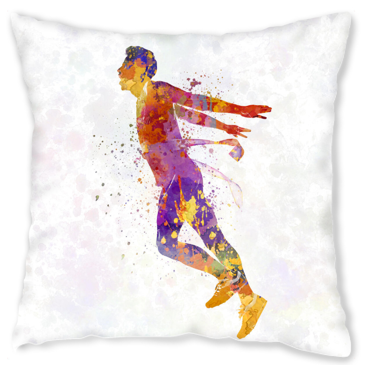 Design-Kissen "Watercolor winner runner-b" artboxONE - Sport - Sport,Sports,Watercolor,Runner,Winner,Running,Olympic,Goal,Man,Men