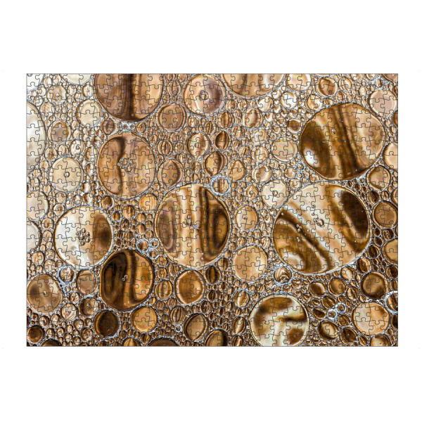 artboxONE Puzzle "Öl in wasser - braun" artboxONE - Abstrakt - Braun,Wasser,öl,Blasen,Abstrakt,Kunst,Nahaufnahme,Makro,Holz,Makrofotografie