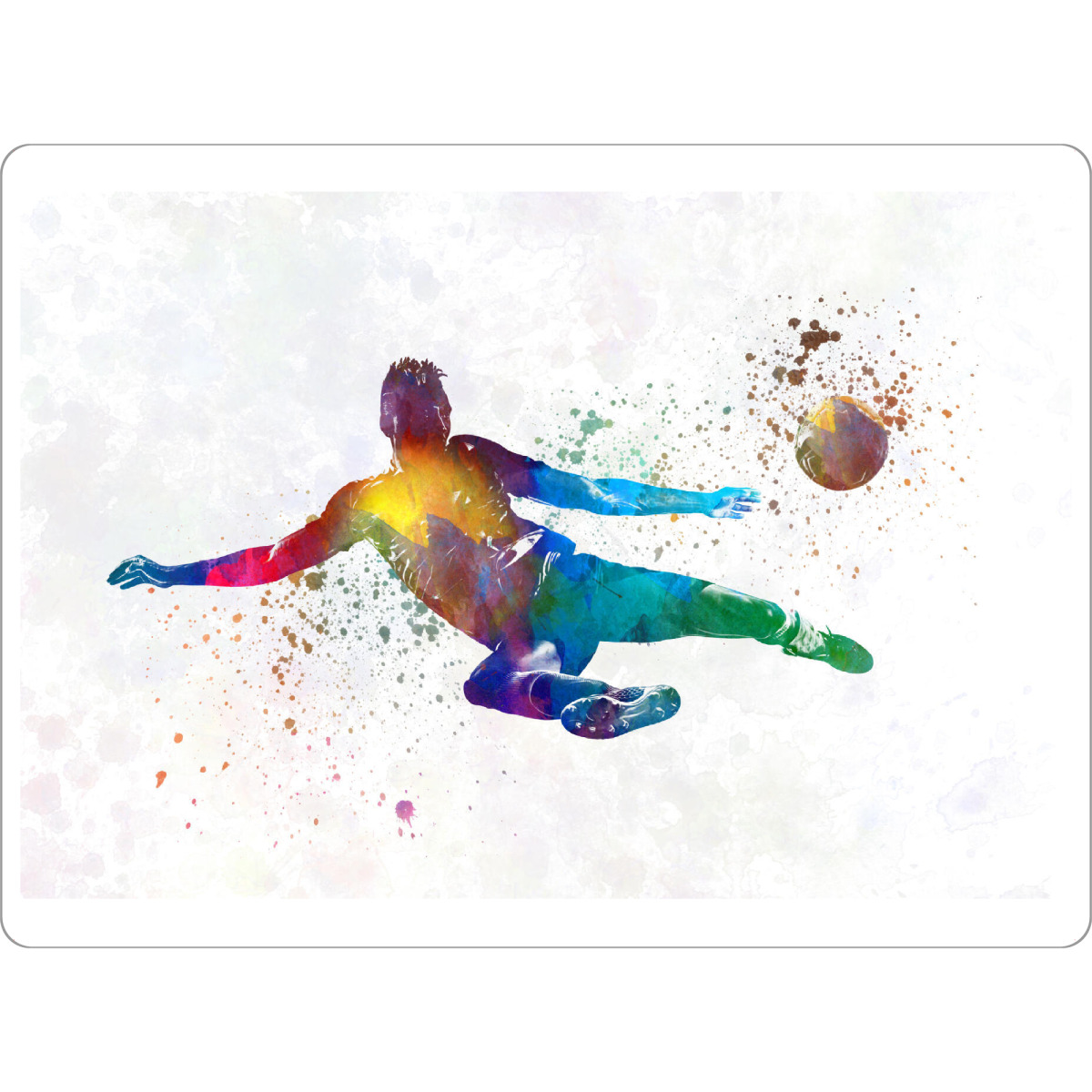 Tischset "Playing soccer in watercolor-d" artboxONE - Sport / Fußball - Sport,Sports,Watercolor,Footballer,Player,Soccer,Athlete,Ball,Goal
