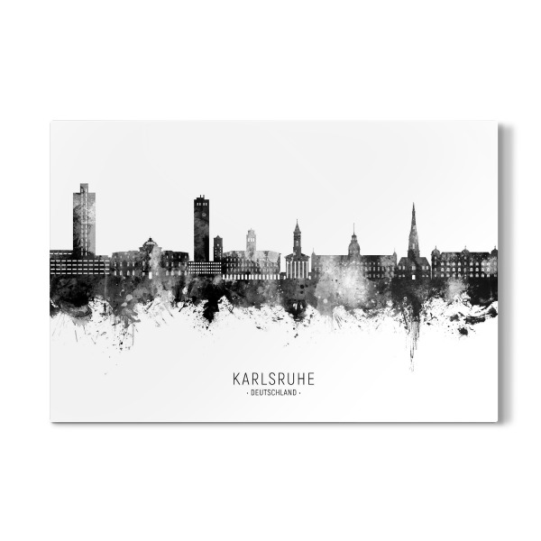 Galerie-Print "Karlsruhe Germany Skyline BW Text" 30x20 cm artboxONE