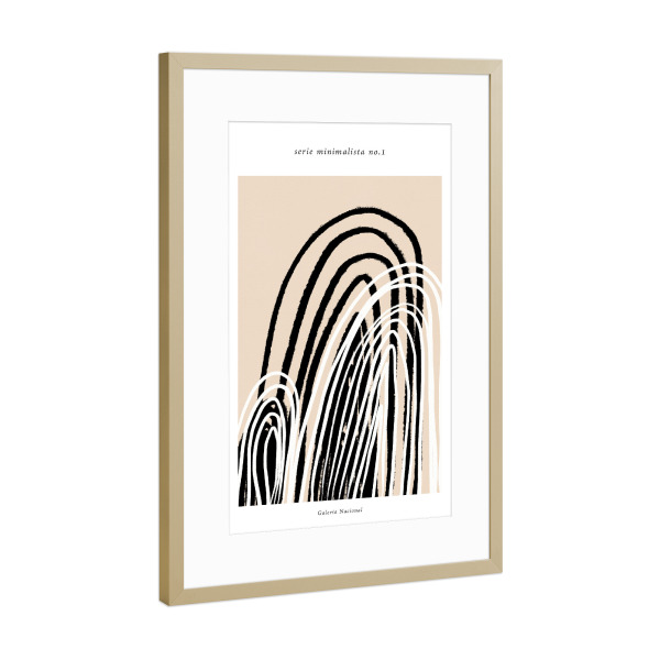 Poster mit Rahmen Gold "Serie minimalista no.one" artboxONE - Abstrakt,Geometrie