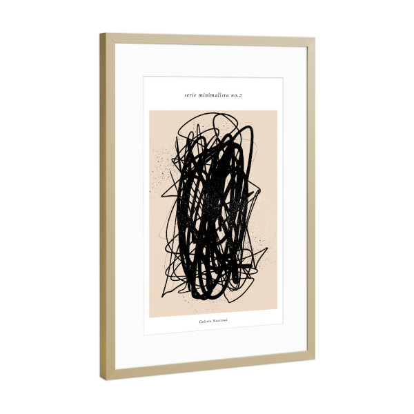 Poster mit Rahmen Gold "Serie minimalista no.two" artboxONE - Abstrakt,Geometrie