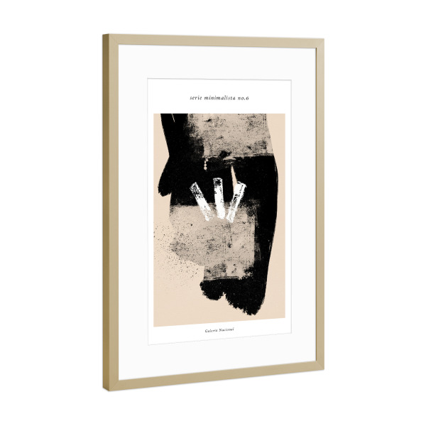 Poster mit Rahmen Gold "Serie minimalista no.six" artboxONE - Abstrakt