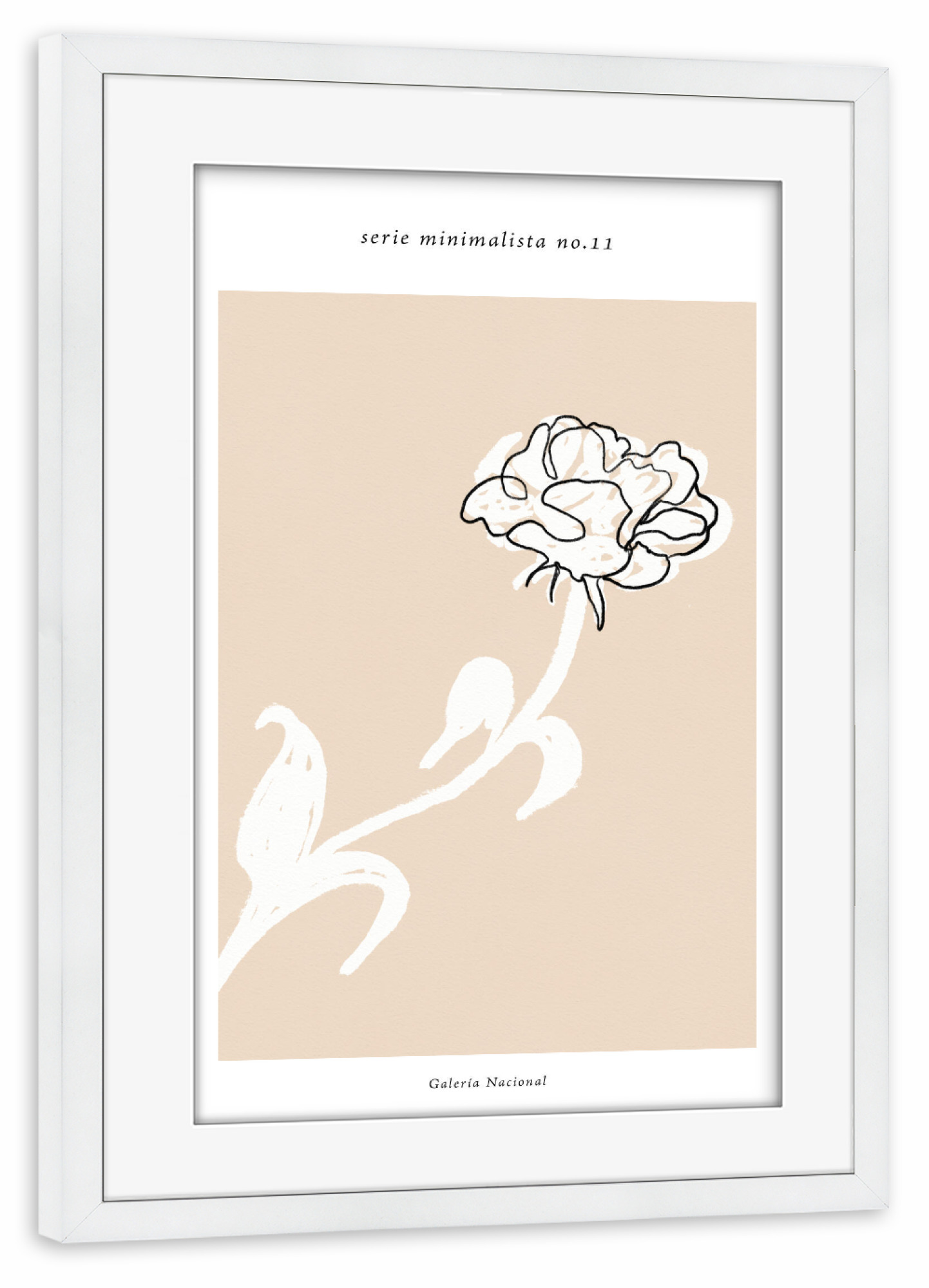 Poster mit Rahmen weiß "Serie minimalista no.eleven" artboxONE - Floral,Abstrakt