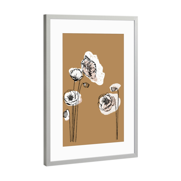 Poster mit Rahmen Silber "Momo no.one" artboxONE - Natur,Floral,Abstrakt