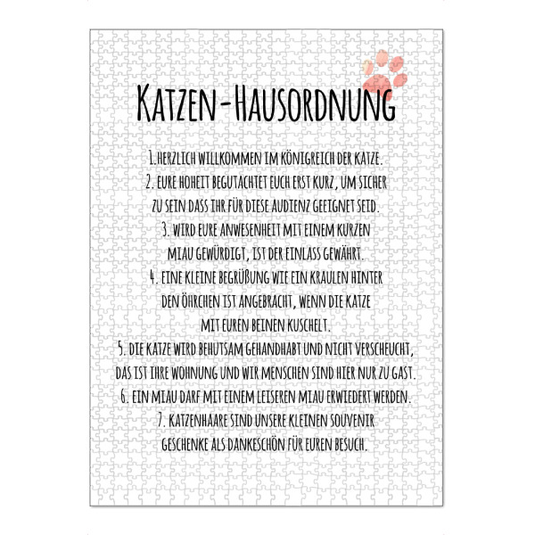 Puzzle Ravensburger "Katzen Hausordnung" artboxONE - Typografie,Für Mama,Für Papa,Lustig