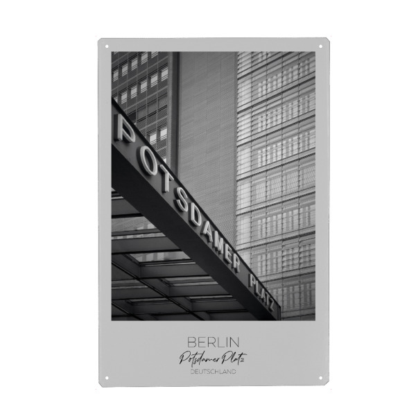 Holzbild "Im Fokus: BERLIN Potsdamer Platz" artboxONE - Städte / Berlin,Schwarzweiß,Architektur