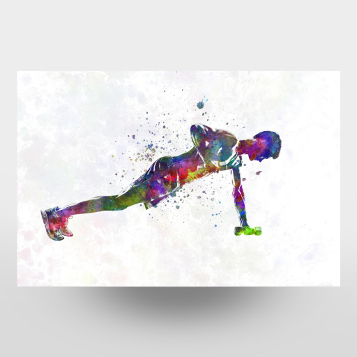 Fitness in watercolor-j