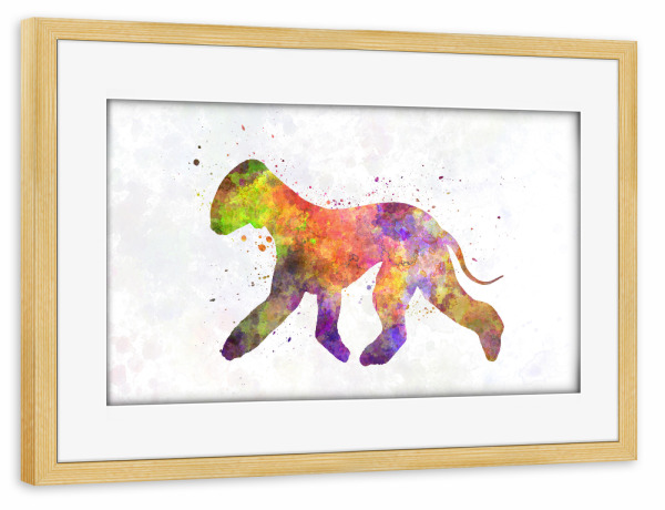 Poster mit Rahmen kiefer "Bedlington Terrier in watercolor" artboxONE - Tiere