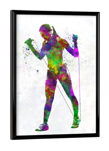 Poster mit schwarzem Rahmen "Fitness in watercolor-i" artboxONE - Sport