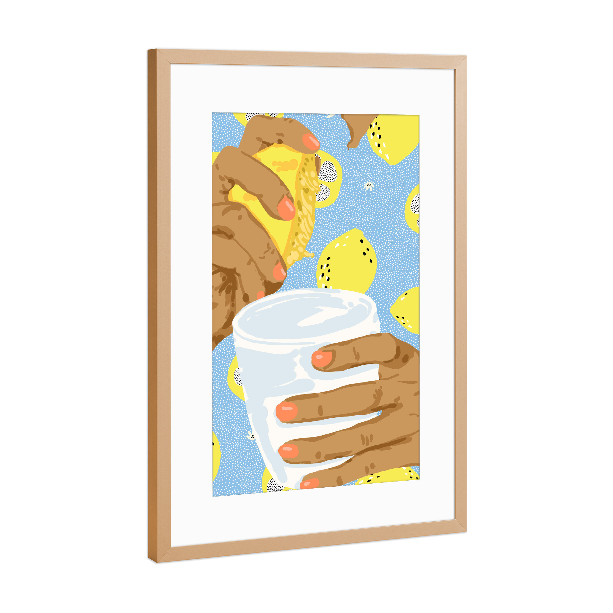 Poster mit Rahmen Kupfer "Squeeze The Day" artboxONE - Essen & Trinken