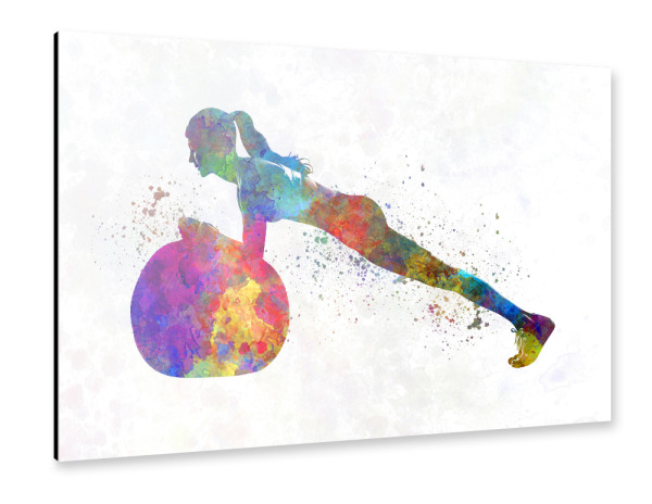 Alu-Dibond "Watercolor fitness-d" 30x20 cm artboxONE
