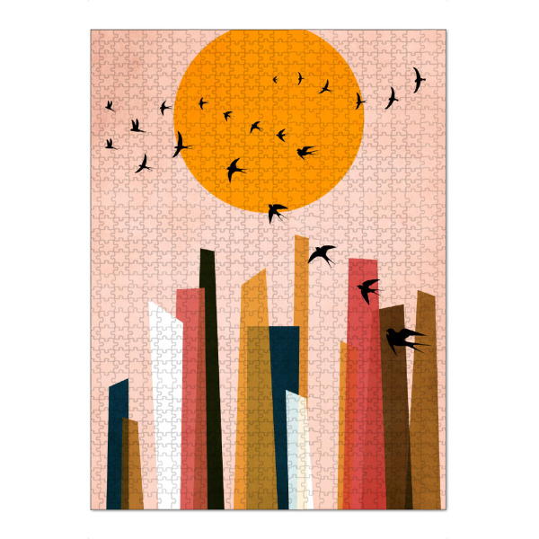 Puzzle Ravensburger "Dancing Birds" artboxONE - Natur,Floral,Abstrakt - Vogel,Birds,Vögel,Abstrakt,Formen,Shapes,Abstract,Bunt,Colorful - Bild vogel