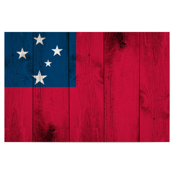 Poster 30x20 cm "Samoa Flag" artboxONE - Reise - Flagge,Fahne,Grunge,Retro,Südsee,Ozeanien,Samoa