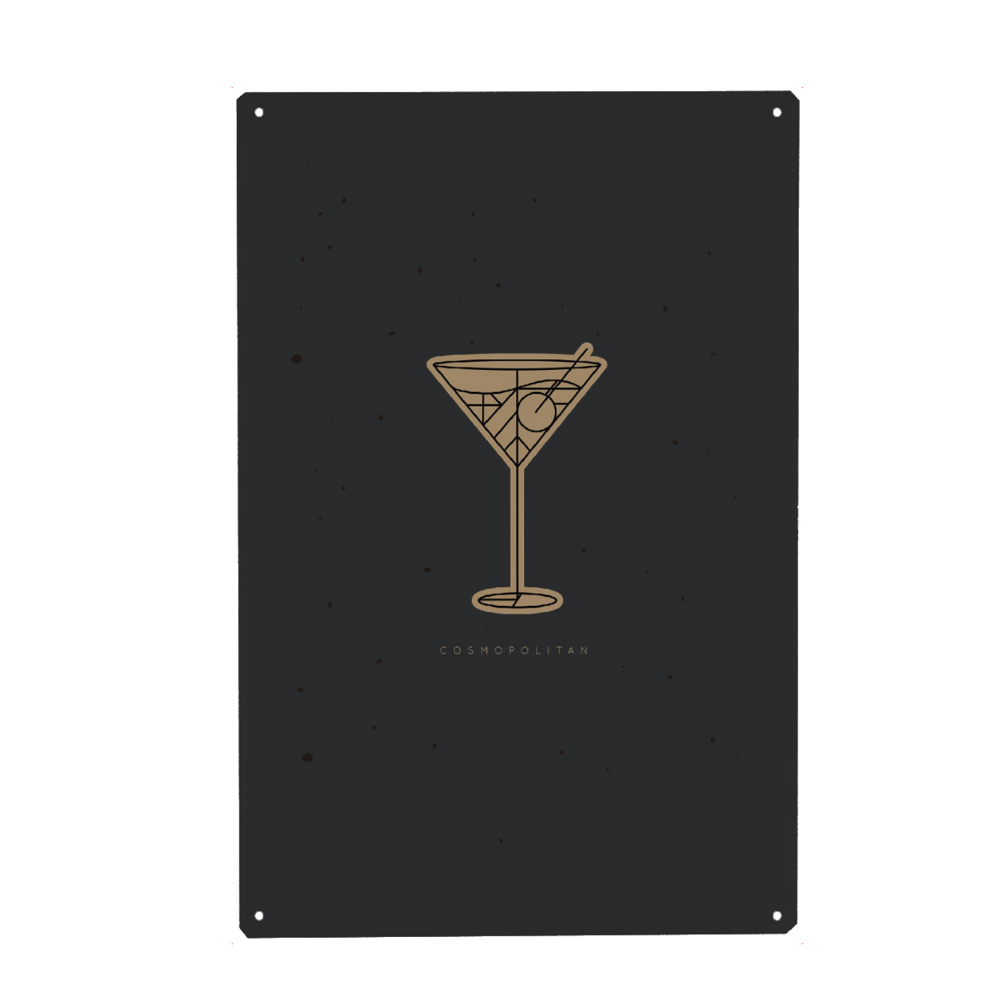 Metall Poster "Art deco cosmopolitan dark" artboxONE - Essen & Trinken / Alkohol