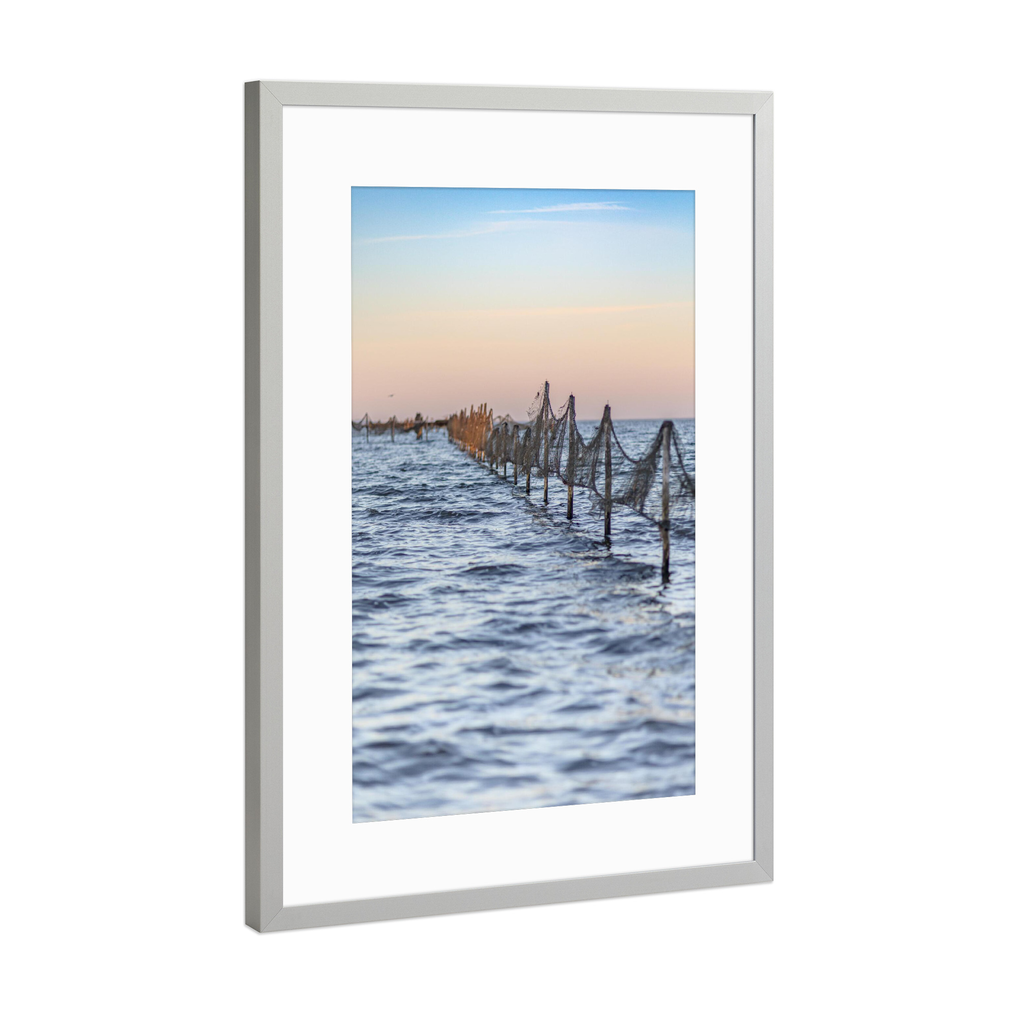 Poster mit Rahmen Silber "Abend am Haff" artboxONE - Natur,Reise,Reise / Strand und Meer