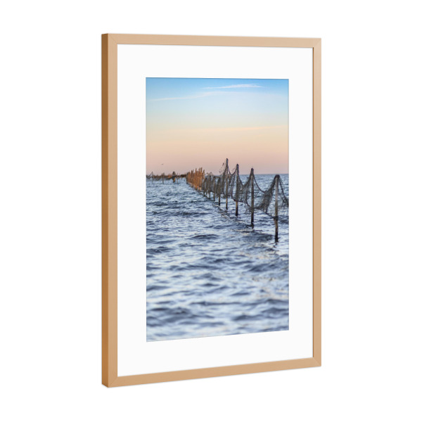 Poster mit Rahmen Kupfer "Abend am Haff" artboxONE - Natur,Reise,Reise / Strand und Meer