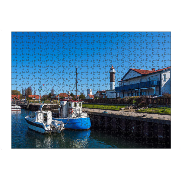 artboxONE Puzzle "Fischerboote und Leuchtturm" artboxONE - Natur,Reise,Architektur,Reise / Strand und Meer