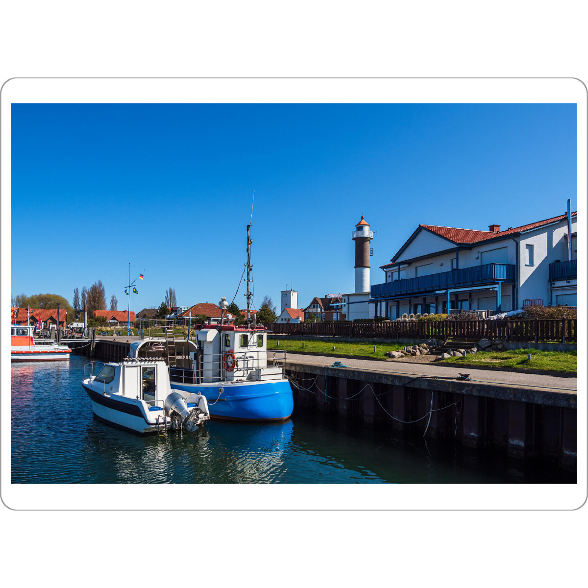 Tischset "Fischerboote und Leuchtturm" artboxONE - Natur,Reise,Architektur,Reise / Strand und Meer