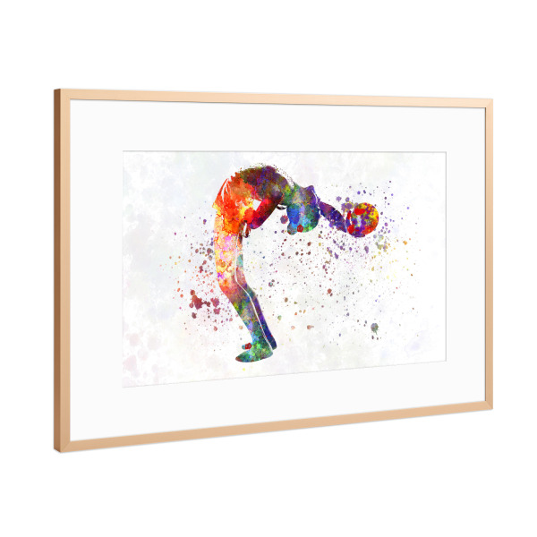 Poster mit Rahmen Kupfer "Rhythmic gymnastics in watercolor" artboxONE - Sport
