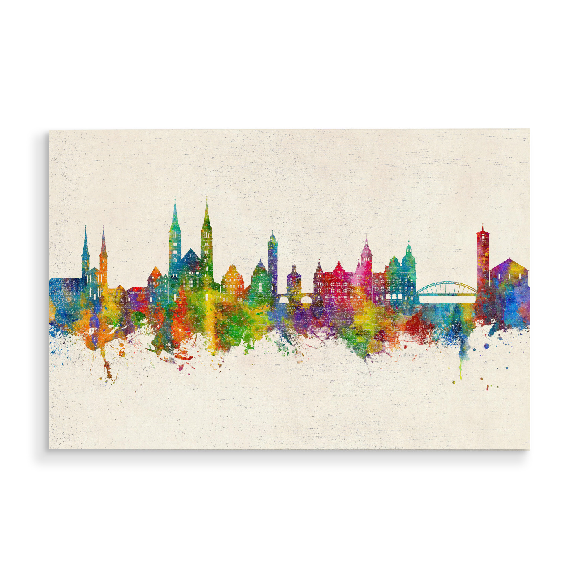 Holzbild "Bamberg Germany Skyline Urban" artboxONE - Städte