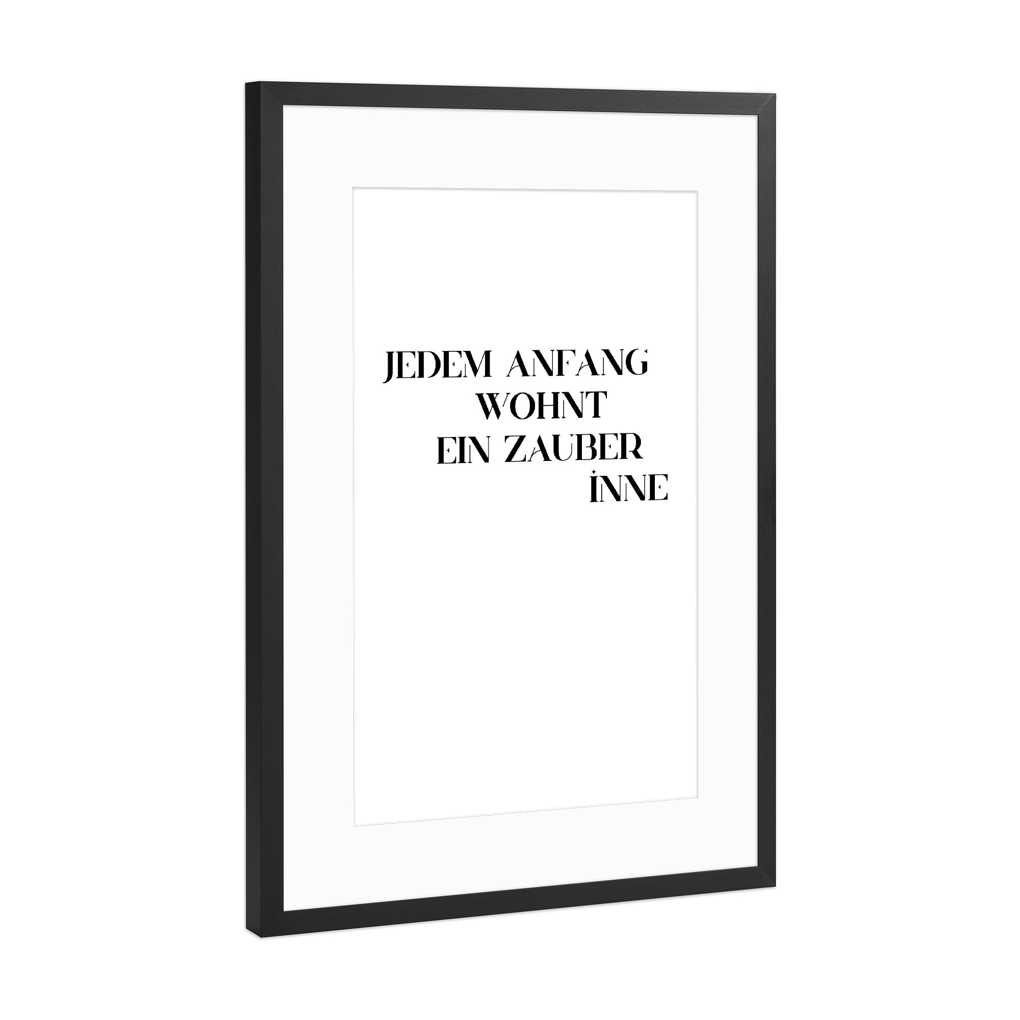 Poster mit Rahmen Schwarz (Metallic) "EIN ZAUBER" artboxONE - Typografie,Schwarzweiß