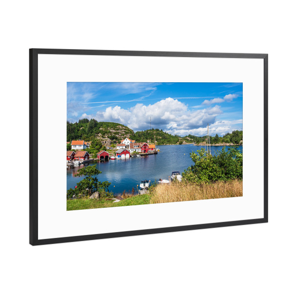 Poster mit Rahmen Schwarz (Metallic) "Farestad in Norwegen" artboxONE - Natur,Reise,Architektur,Reise / Strand und Meer,Reise / Länder